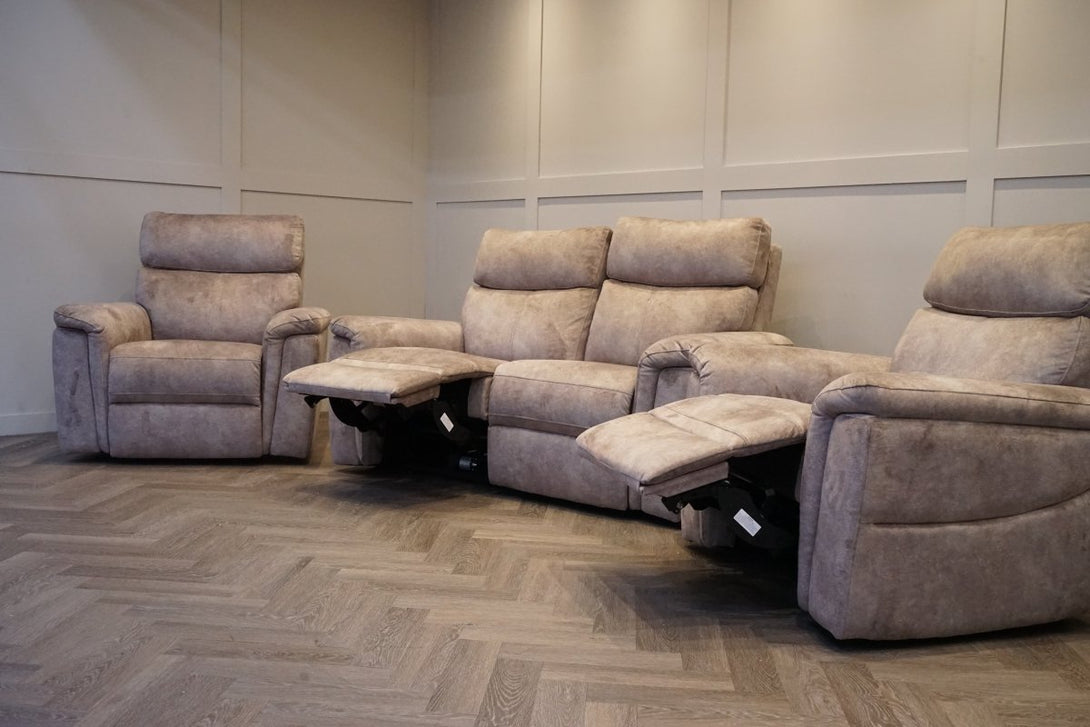 Amesbury 2 + 1 + 1 Sofa Set, Power Foot & Headrests, Lourdes Stone