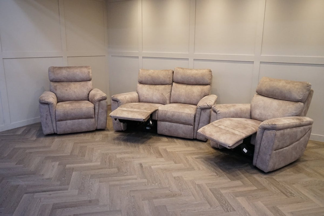 Amesbury 2 + 1 + 1 Sofa Set, Power Foot & Headrests, Lourdes Stone