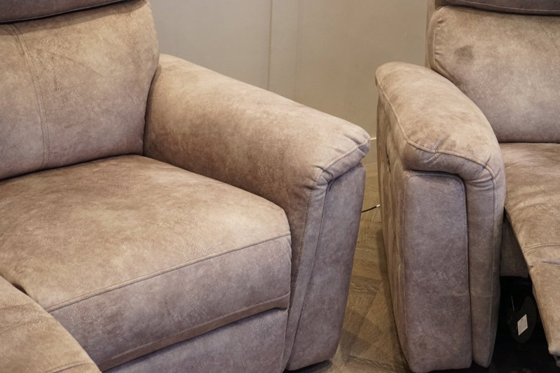 Amesbury 2 + 1 + 1 Sofa Set, Power Foot & Headrests, Lourdes Stone