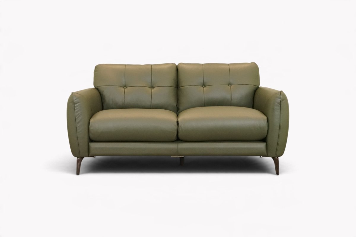 Arden Leather 2 Seater Sofa, Moss Green