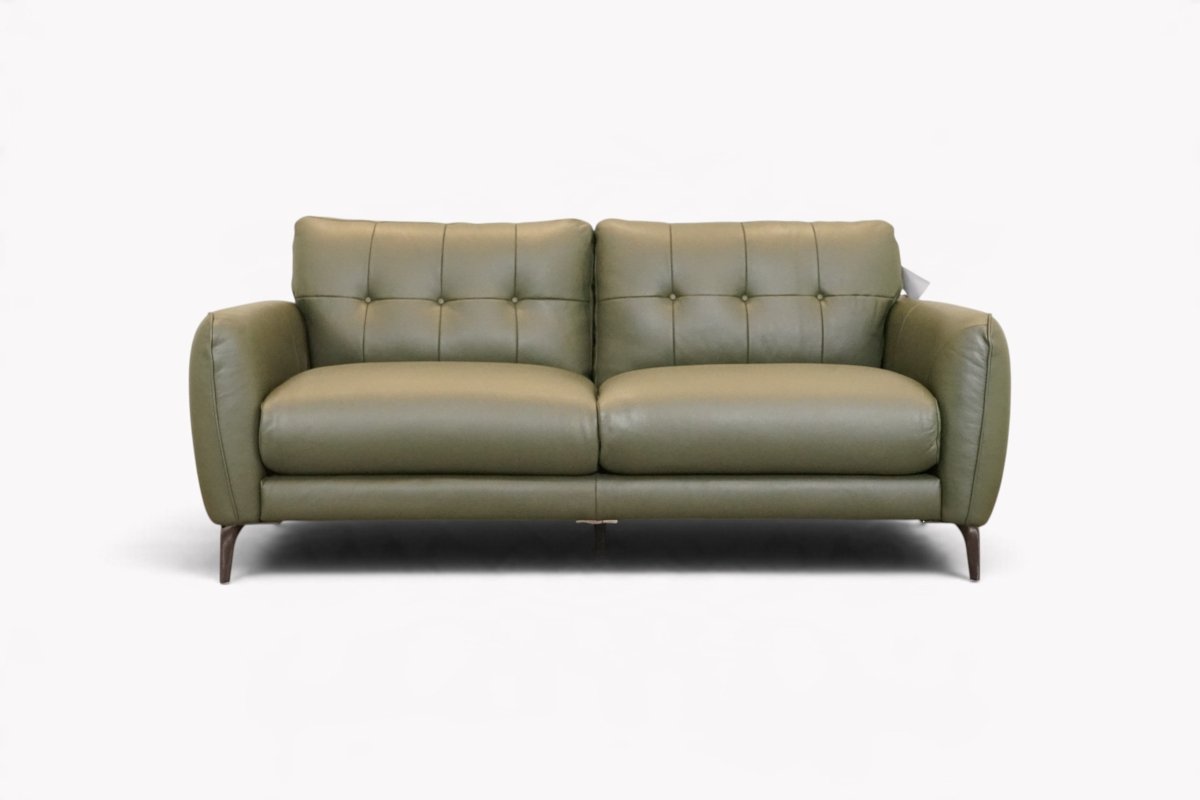 Arden Leather 3 Seater Sofa, Moss Green
