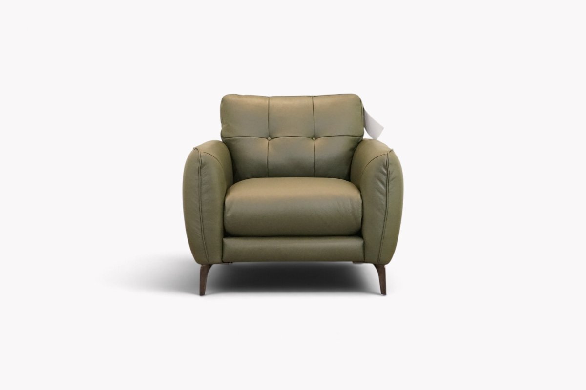 Arden Leather Armchair, Moss Green