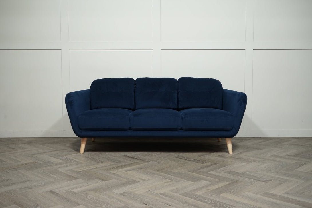 Arlo Large 3 Seater Sofa, Plush Velvet Navy