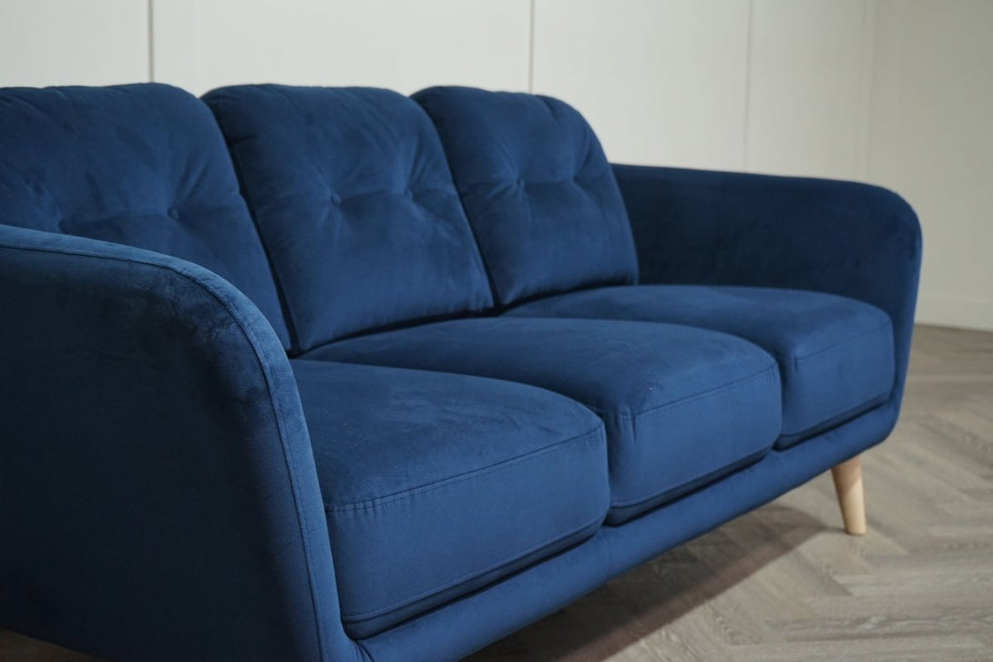 Arlo Large 3 Seater Sofa, Plush Velvet Navy