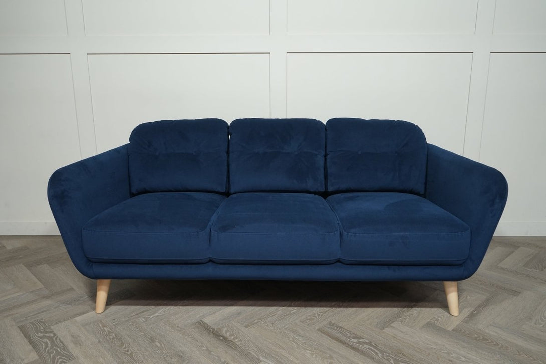 Arlo Large 3 Seater Sofa, Plush Velvet Navy