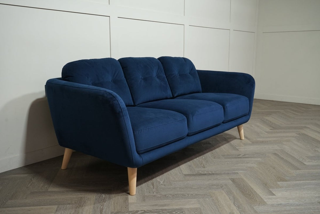 Arlo Large 3 Seater Sofa, Plush Velvet Navy