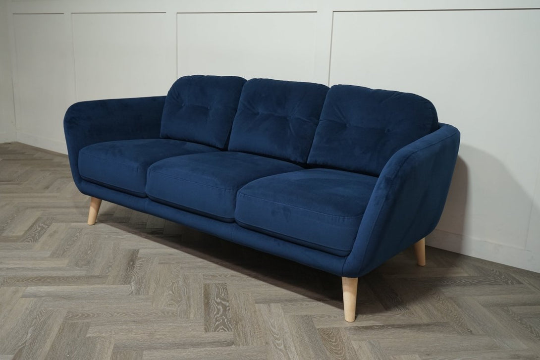 Arlo Large 3 Seater Sofa, Plush Velvet Navy