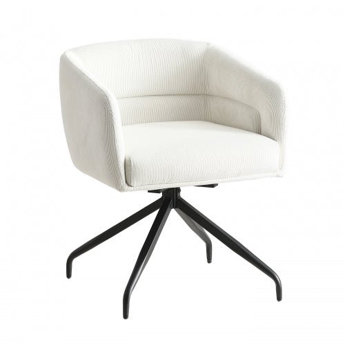 Artemis Corduroy White Swivel Chair