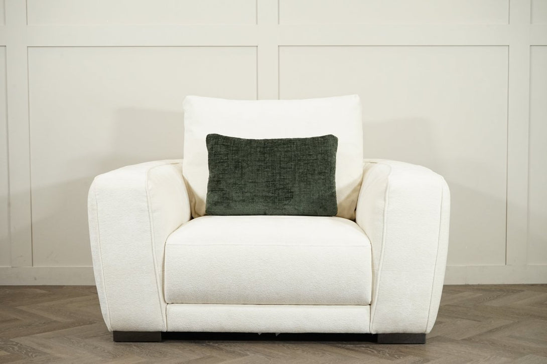 Ascot Large Snuggler Chair, Chenille Ivory