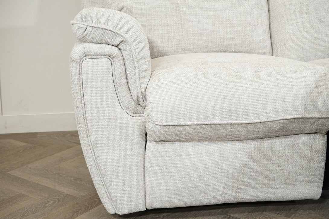 Ashbury 2 Seater Power Reclining Sofa, Hopsack Silver