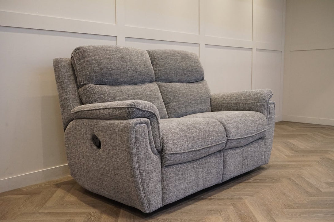Ashbury 2 Seater Sofa, Chenille Weave Charcoal Grey