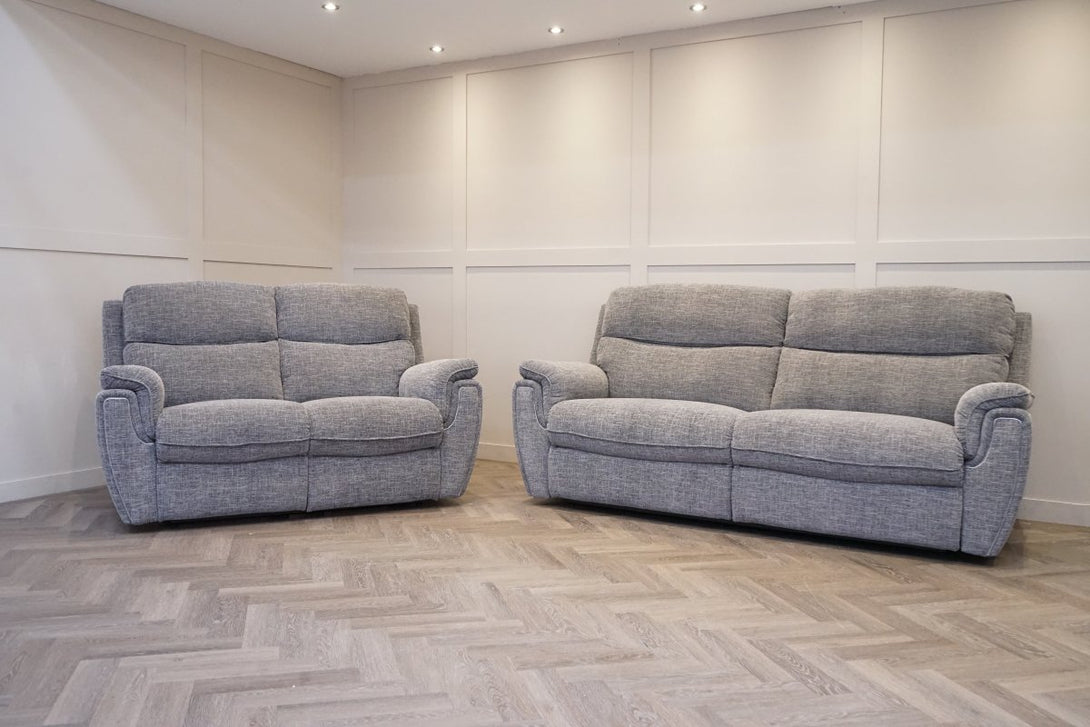 Ashbury 3 + 2 Seater Sofa Set, Chenille Weave Charcoal Grey