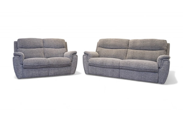 Ashbury 3 + 2 Seater Sofa Set, Chenille Weave Charcoal Grey