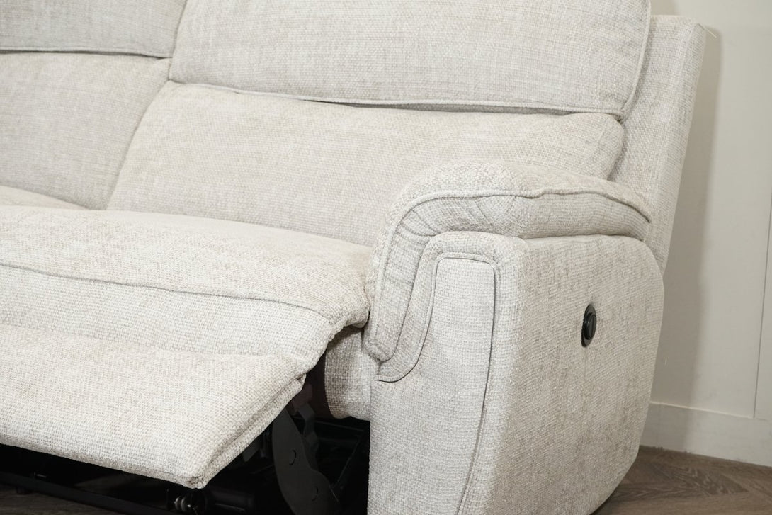Ashbury 3 Seater Power Reclining Sofa, Hopsack Silver