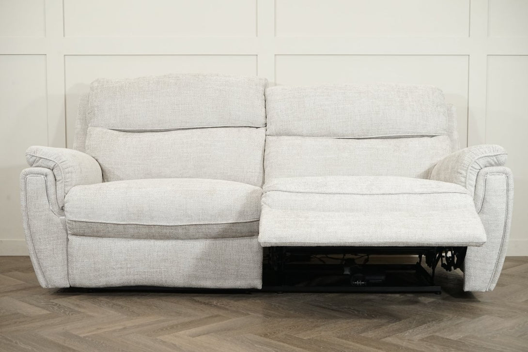 Ashbury 3 Seater Power Reclining Sofa, Hopsack Silver