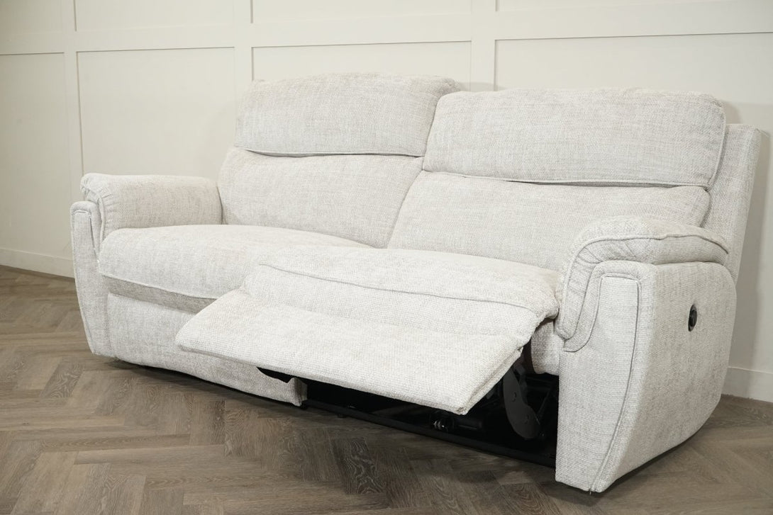 Ashbury 3 Seater Power Reclining Sofa, Hopsack Silver