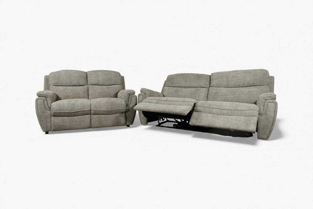 Ashbury 3 Seater Recliner & 2 Seater Static Sofa Set, Truffle Weave