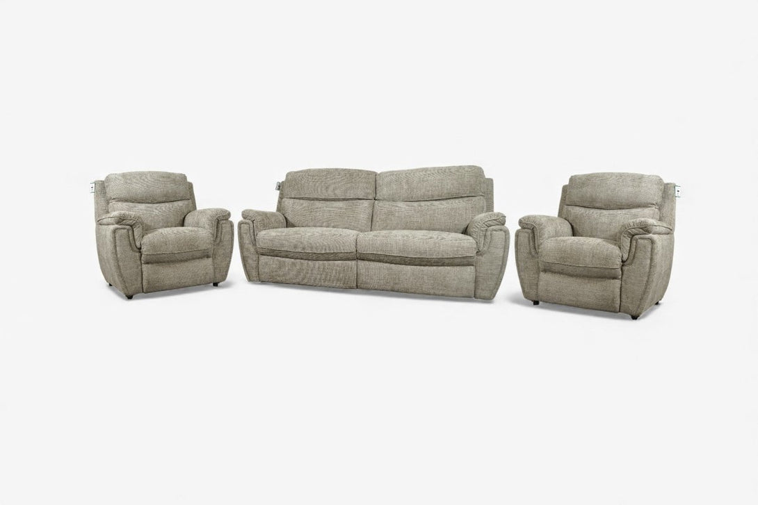 Ashbury 3 Seater Recliner & 2 x Armchairs, Truffle Weave