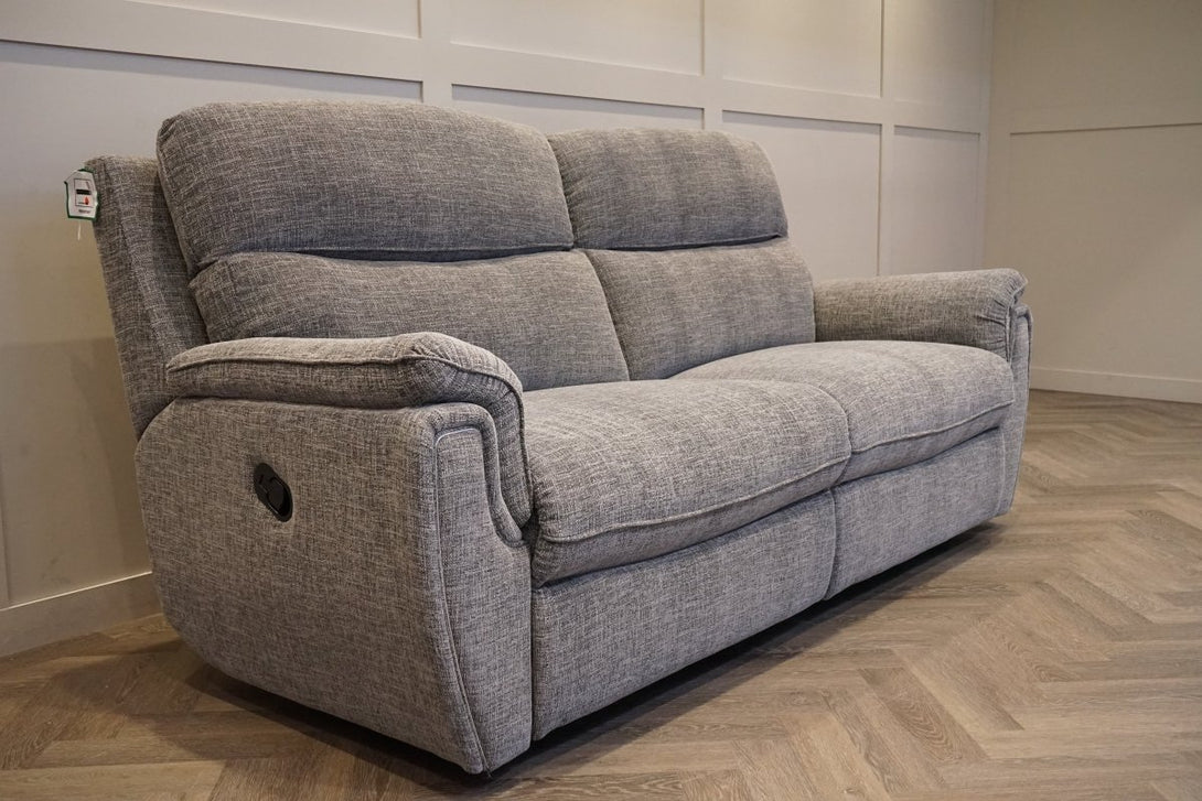 Ashbury 3 Seater Sofa, Chenille Weave Charcoal Grey