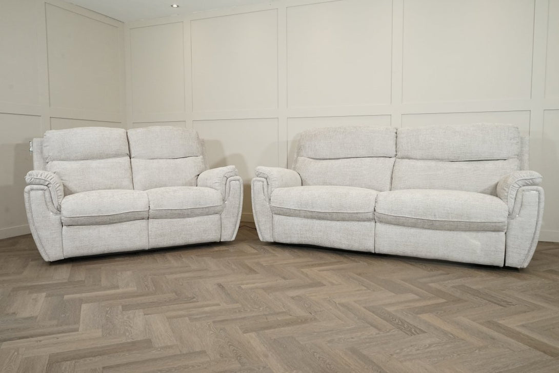 Ashbury 3+2 Seater Power Reclining Sofa Set, Hopsack Silver