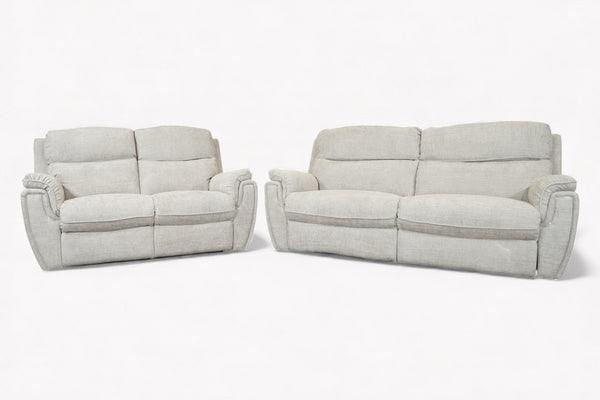 Ashbury 3+2 Seater Power Reclining Sofa Set, Hopsack Silver