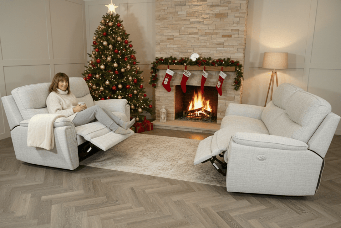 Ashbury 3+2 Seater Power Reclining Sofa Set, Hopsack Silver