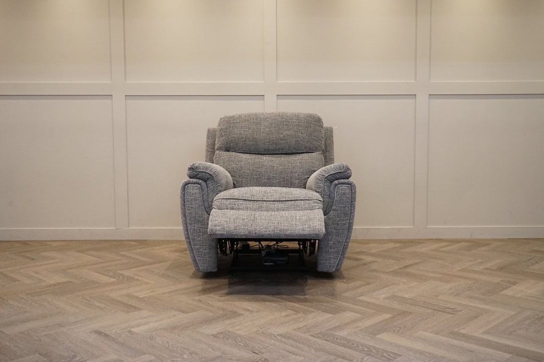 Ashbury Power Reclining Armchair, Chenille Weave Charcoal Grey