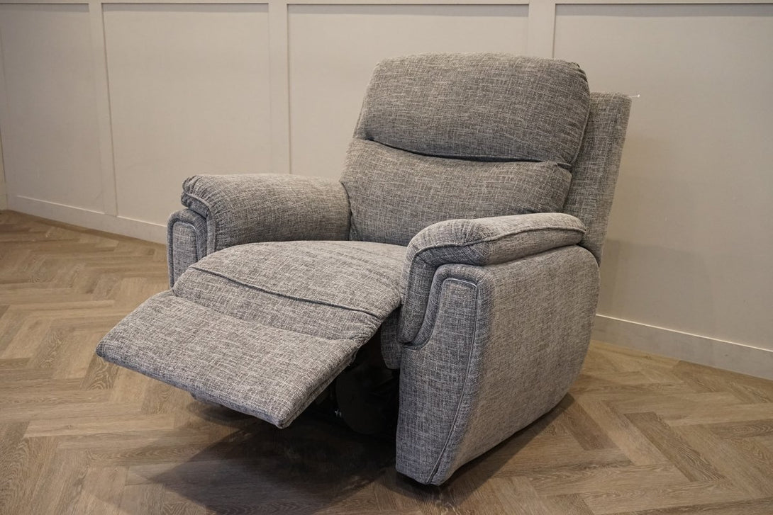 Ashbury Power Reclining Armchair, Chenille Weave Charcoal Grey