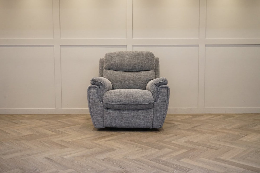 Ashbury Power Reclining Armchair, Chenille Weave Charcoal Grey