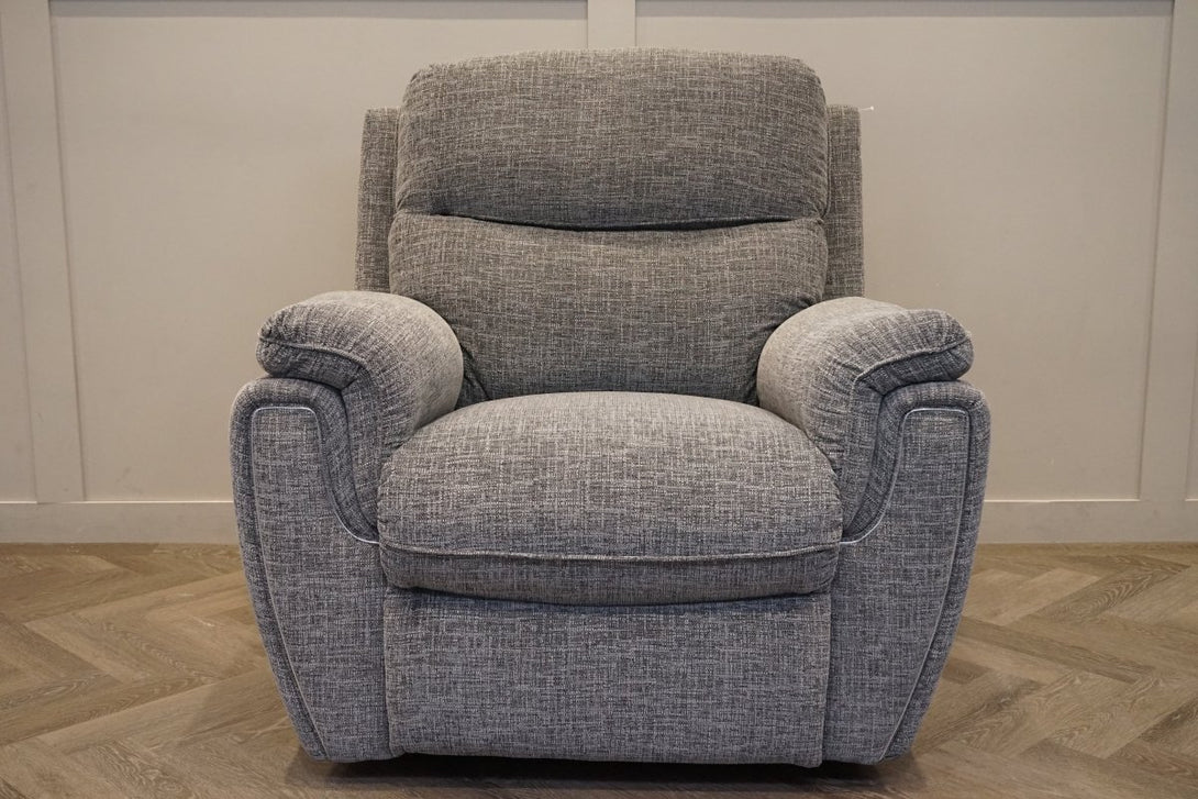 Ashbury Power Reclining Armchair, Chenille Weave Charcoal Grey