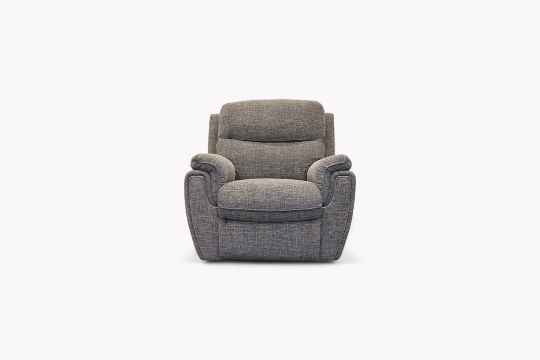Ashbury Power Reclining Armchair, Chenille Weave Charcoal Grey
