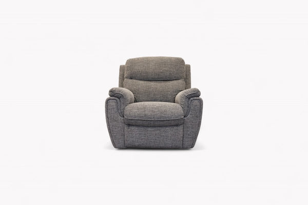 Ashbury Power Reclining Armchair, Chenille Weave Charcoal Grey
