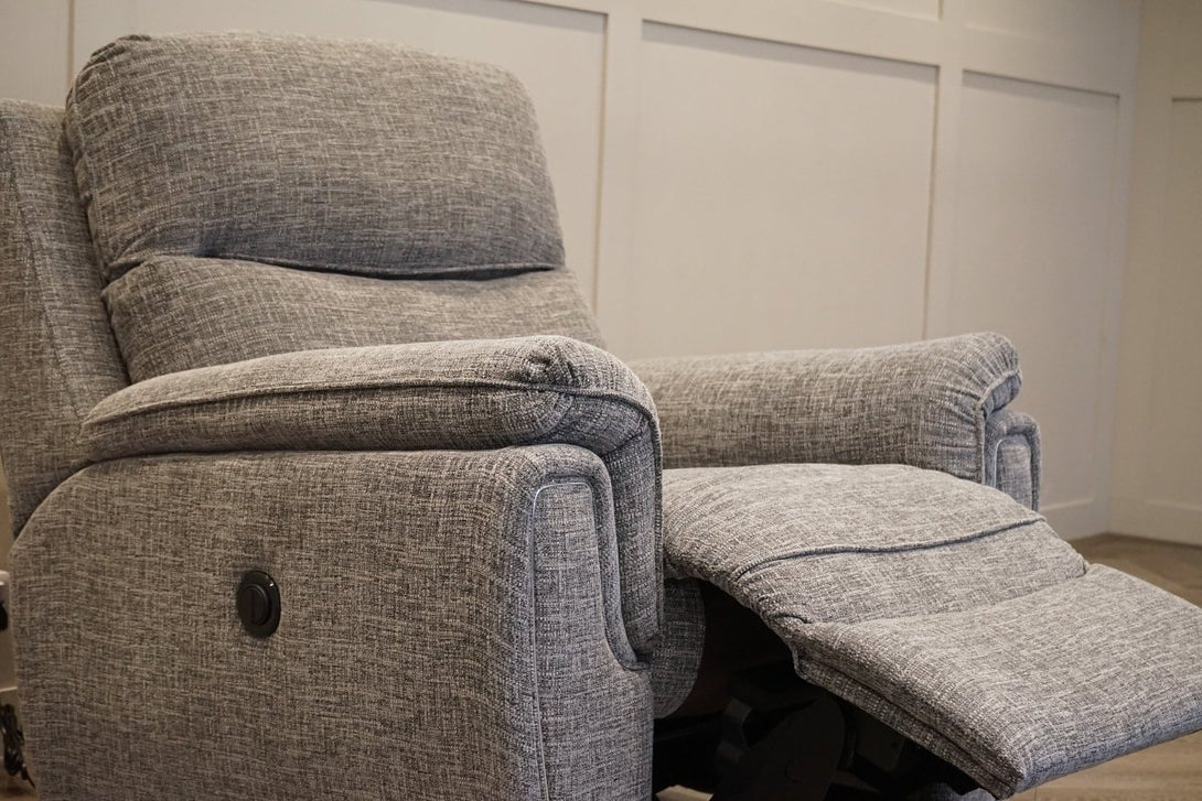Ashbury Power Reclining Armchair, Chenille Weave Charcoal Grey