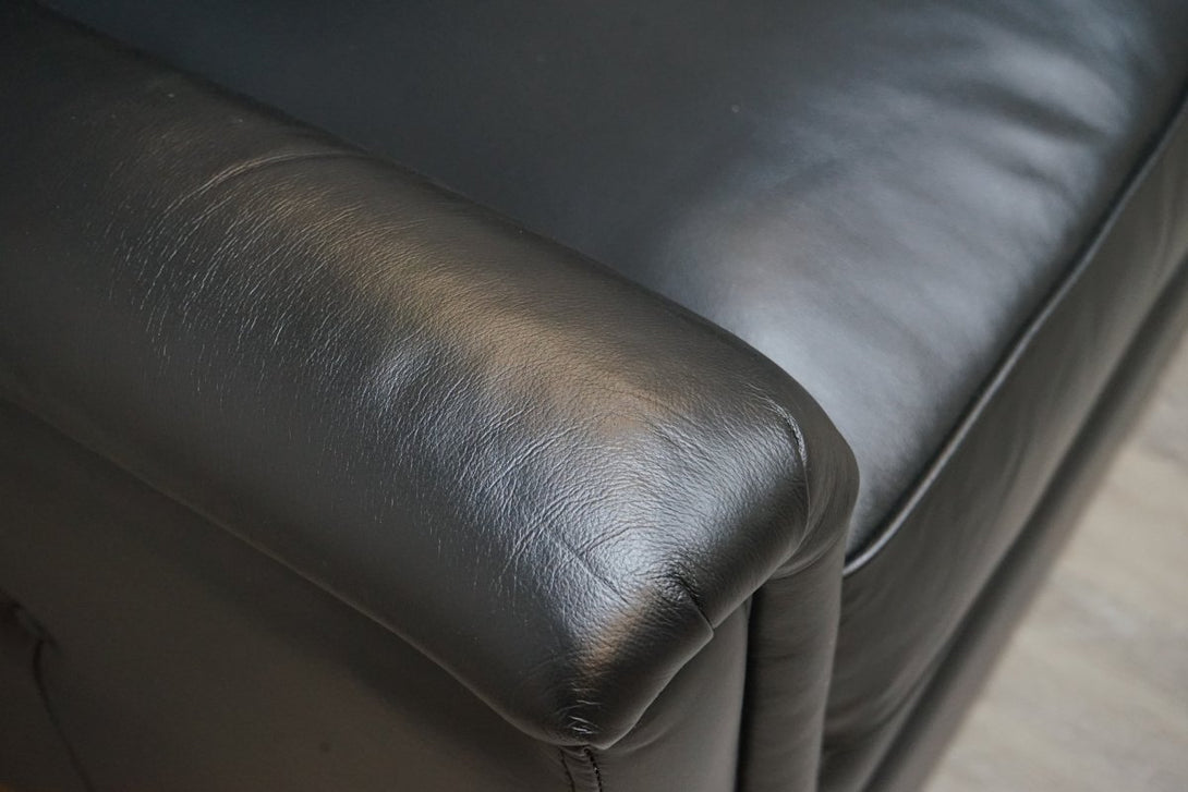 At The Helm Billingham Wing Leather Armchair, Vintage Graphite