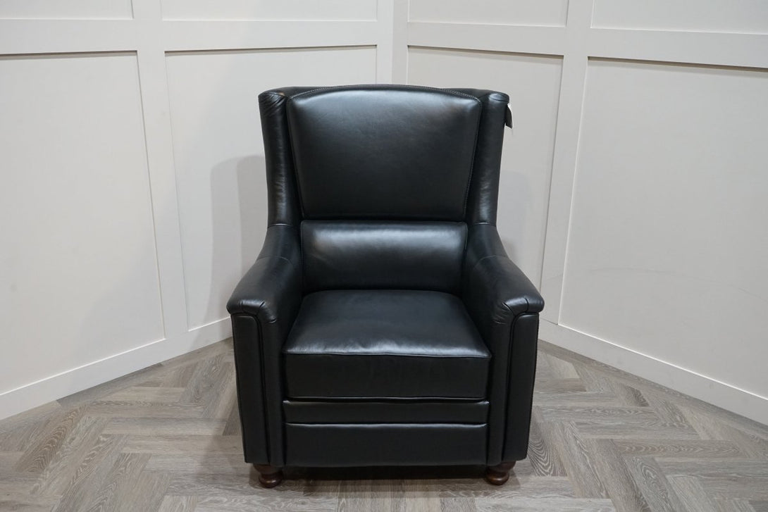 At The Helm Billingham Wing Leather Armchair, Vintage Graphite