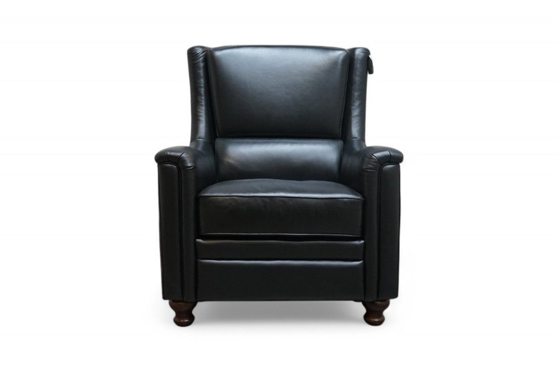 At The Helm Billingham Wing Leather Armchair, Vintage Graphite