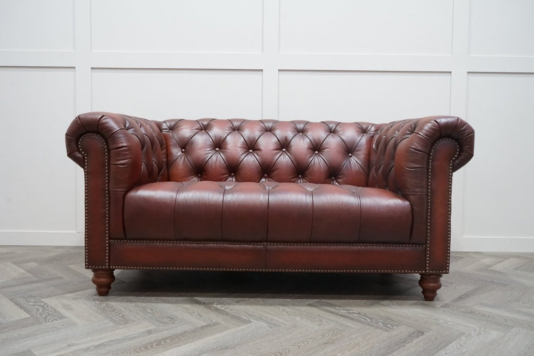 At The Helm Buckingham Leather 2 Seater Sofa, Vintage Whisky