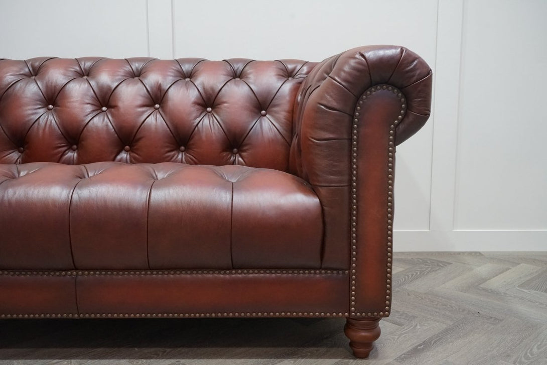 At The Helm Buckingham Leather 2 Seater Sofa, Vintage Whisky