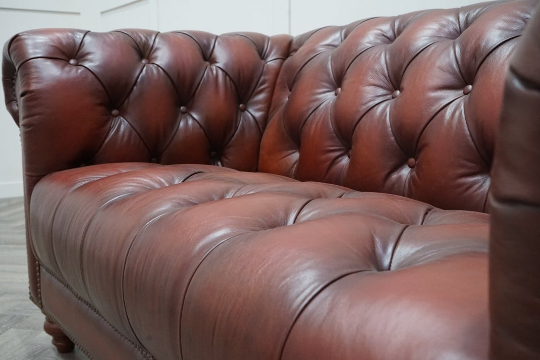 At The Helm Buckingham Leather 2 Seater Sofa, Vintage Whisky