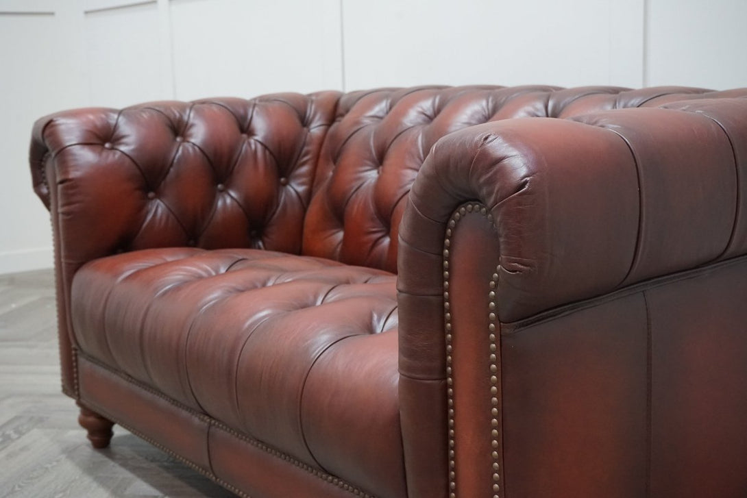 At The Helm Buckingham Leather 2 Seater Sofa, Vintage Whisky