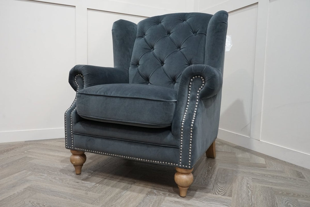 At The Helm Buckingham Wing Armchair, Adventurer Silver