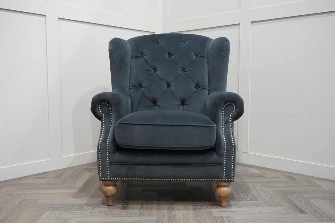 At The Helm Buckingham Wing Armchair, Adventurer Silver