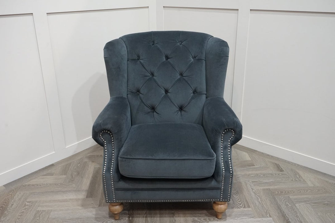 At The Helm Buckingham Wing Armchair, Adventurer Silver