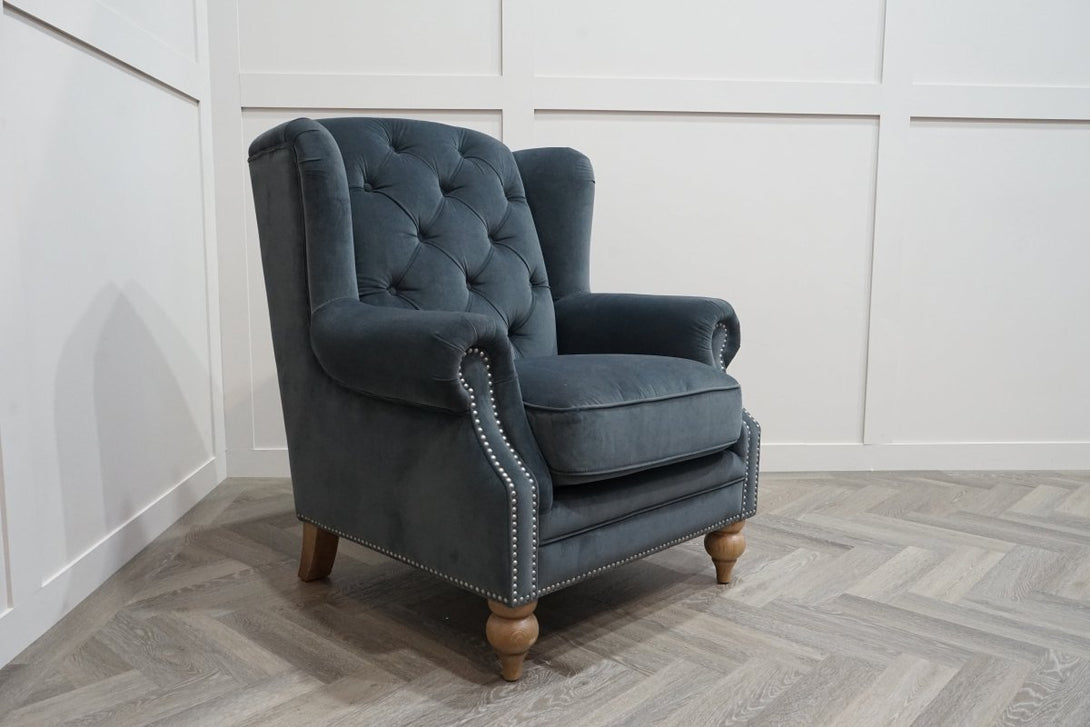 At The Helm Buckingham Wing Armchair, Adventurer Silver