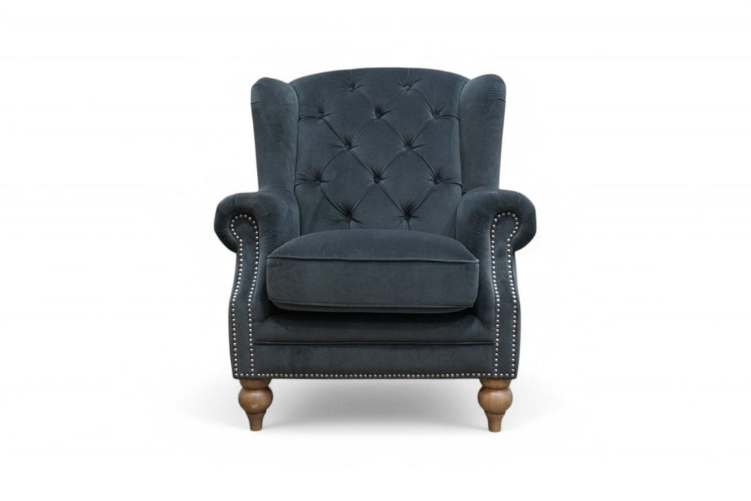 At The Helm Buckingham Wing Armchair, Adventurer Silver