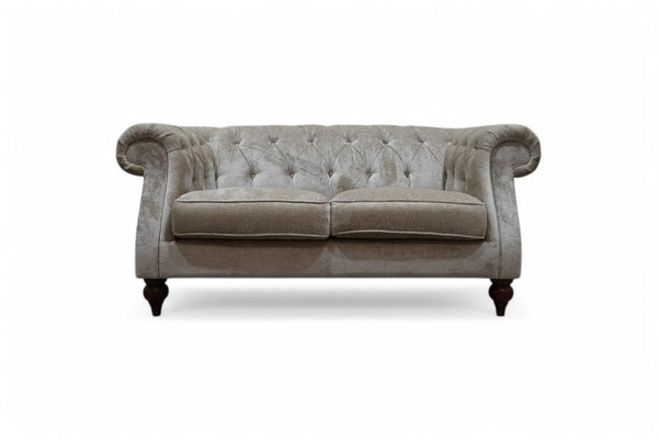 At The Helm Camden 2 Seater Fabric Chesterfield Sofa, Stone Hearth