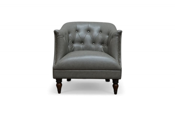 At The Helm Carter Leather Accent Chair, Voyager Granite