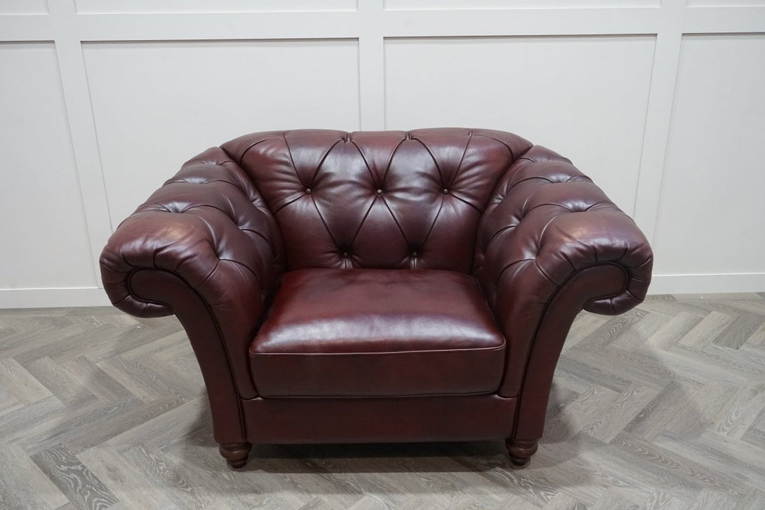 At The Helm Charterhouse Leather Wing Chair, Merlot