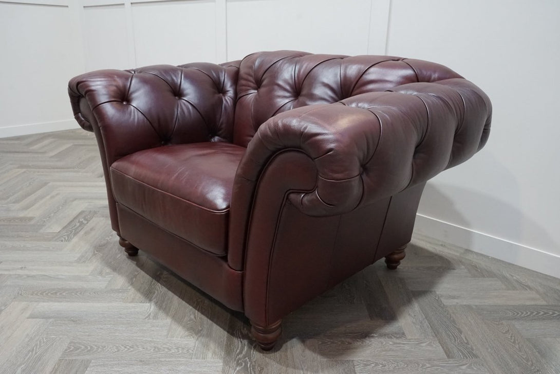 At The Helm Charterhouse Leather Wing Chair, Merlot