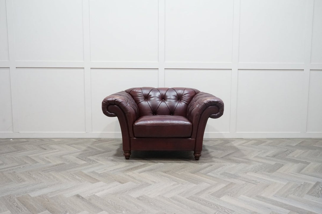 At The Helm Charterhouse Leather Wing Chair, Merlot